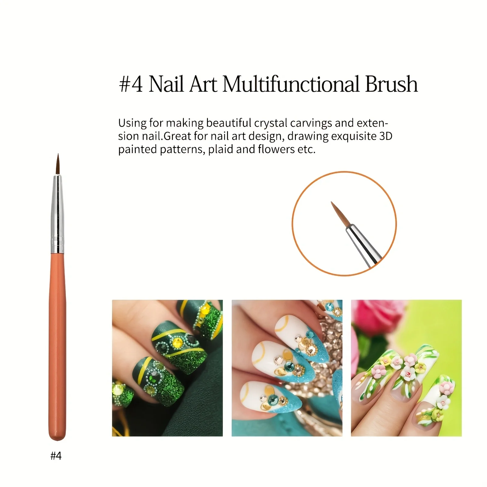 7/4/3/1 nail art full set of brushes, crystal brushes, dot drill brushes, fan-shaped brushes, oblique head brushes, round head b