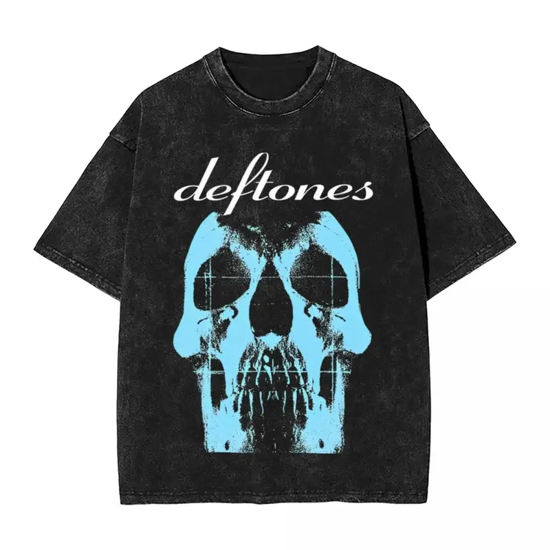 Deftones Metal Punk Washed T Shirt Streetwear Hip Hop Fashion T-Shirts Rock Music Tees Tops for Men Women Cotton Oversize Summer