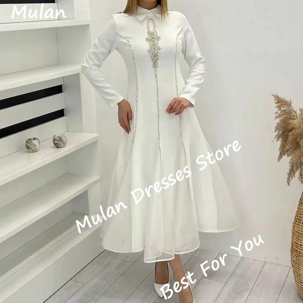 

Customized Elegant Beads Evening Dresses for Women O-Neck Ankle-Length A-Line Pleats Special Events Prom Party Dress 2026