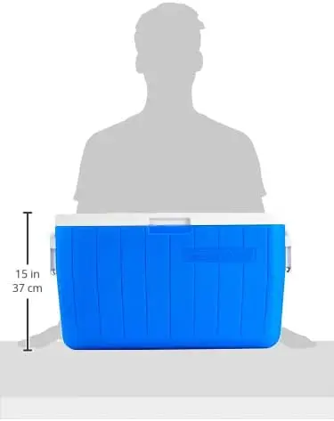 Chiller Series 48qt Insulated Portable Cooler, Hard Cooler with Ice Retention & Heavy-Duty Handles, Great for Camping, Tailgatin