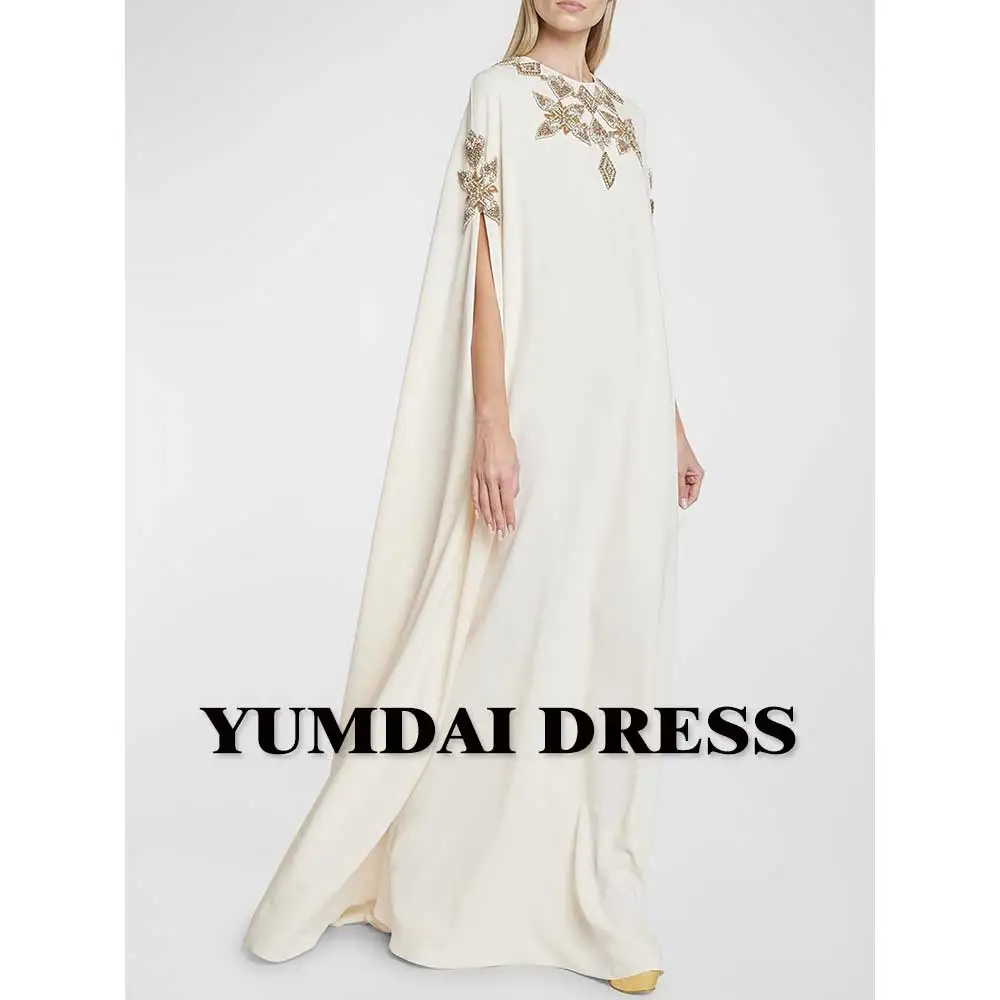 YUMDI Luxury Dubai Smock Evening Dress Exquisite Rhinestone Beaded Handmade Dress Saudi Arabia 2023 Women's Elegant Party Dress