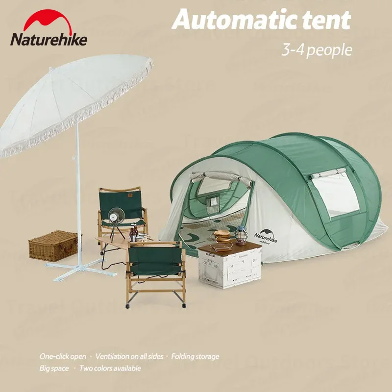 

Naturehike туннельная палатка, палатка для кемпинга, автоматическая всплывающая 210-полиэстер, пляжная туристическая садовая палатка, портативная складная легкая палатка