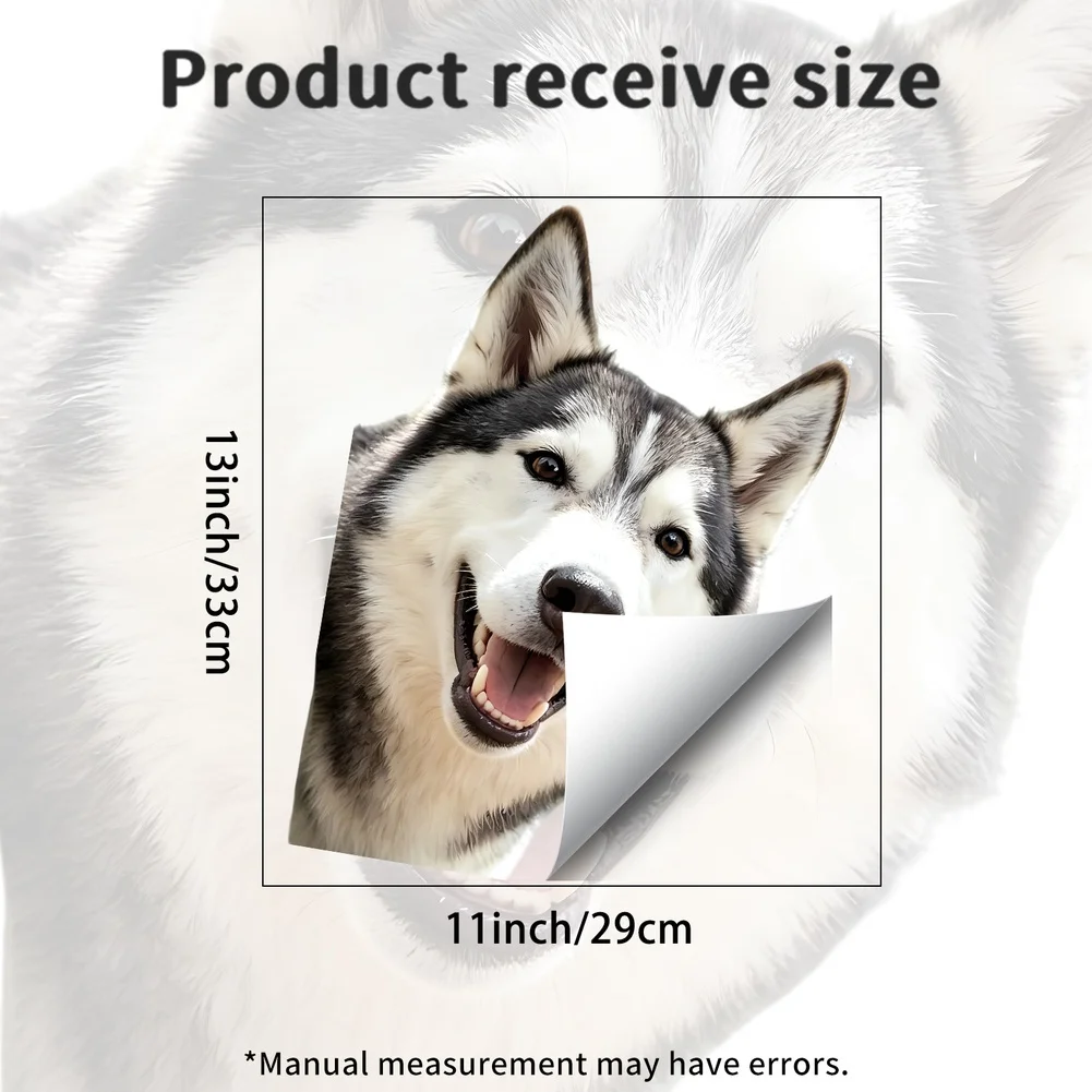 Reusable Static Cling Decal with For HUSKY Dog Image for Glass 29x33cm PVC Material Waterproof Indoor Window Decoration Option