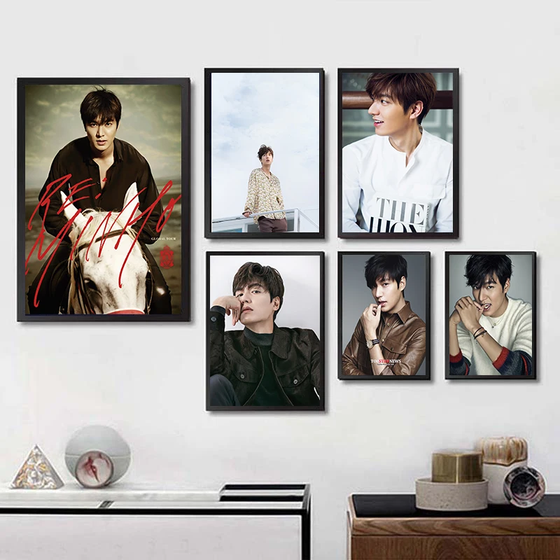 Lee Min Ho Whitepaper Poster Fancy Wall Sticker for Living Room Bar Decoration Decor Art Wall Stickers art Brand