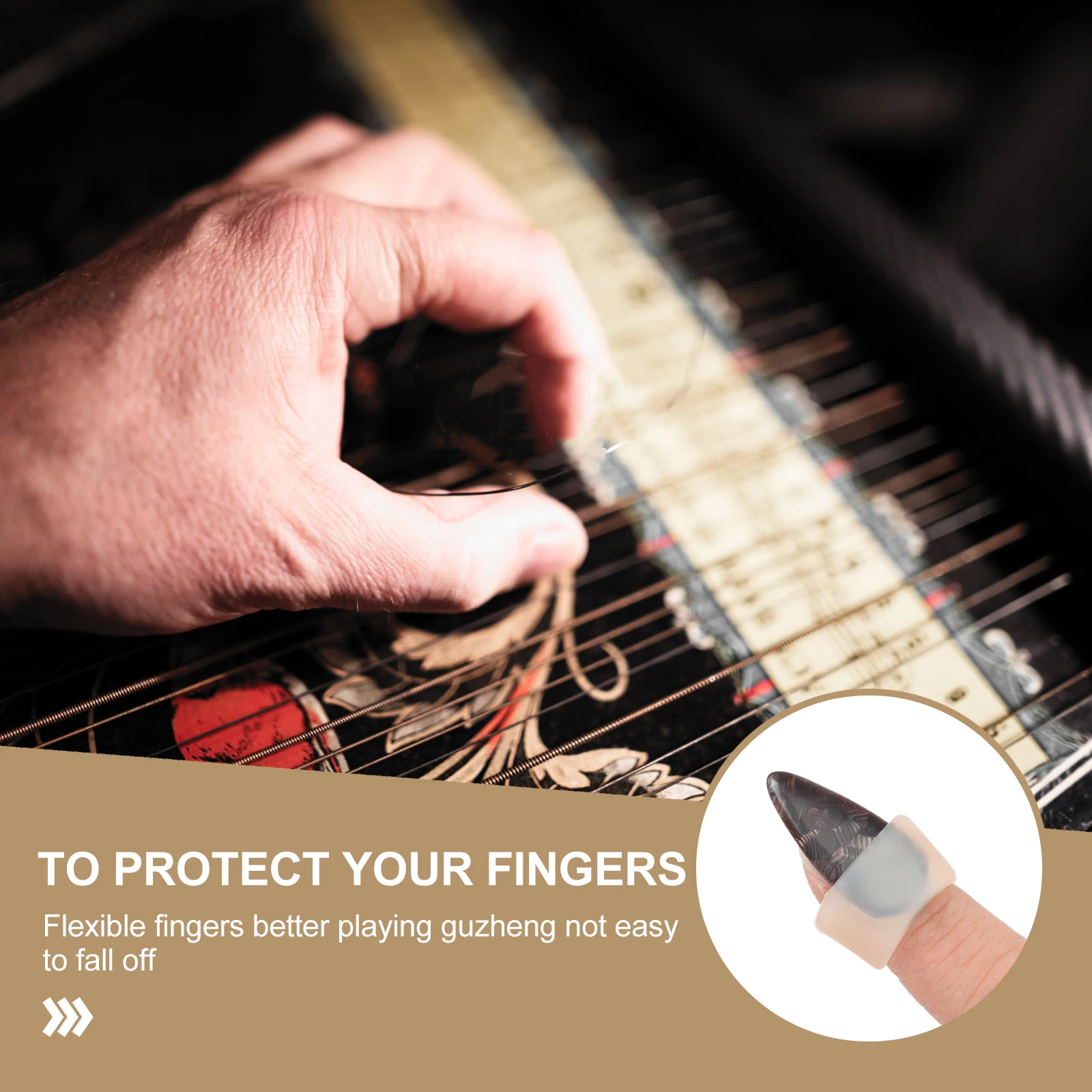 

Nail Protector Guzheng Set Supplies Finger Protectors Protection Covers Silica Gel Child