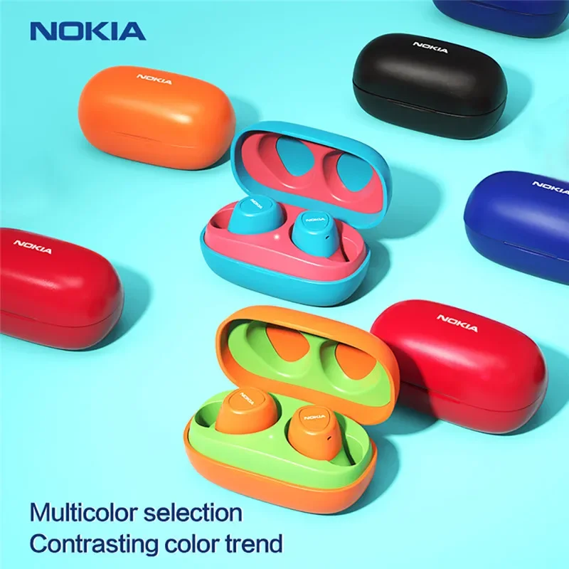 Nokia E3100 TWS Headphones Fone Auriculares Wireless Bluetooth Earphone HD Call 400mAh for Android IOS Red Orange Pink Headset