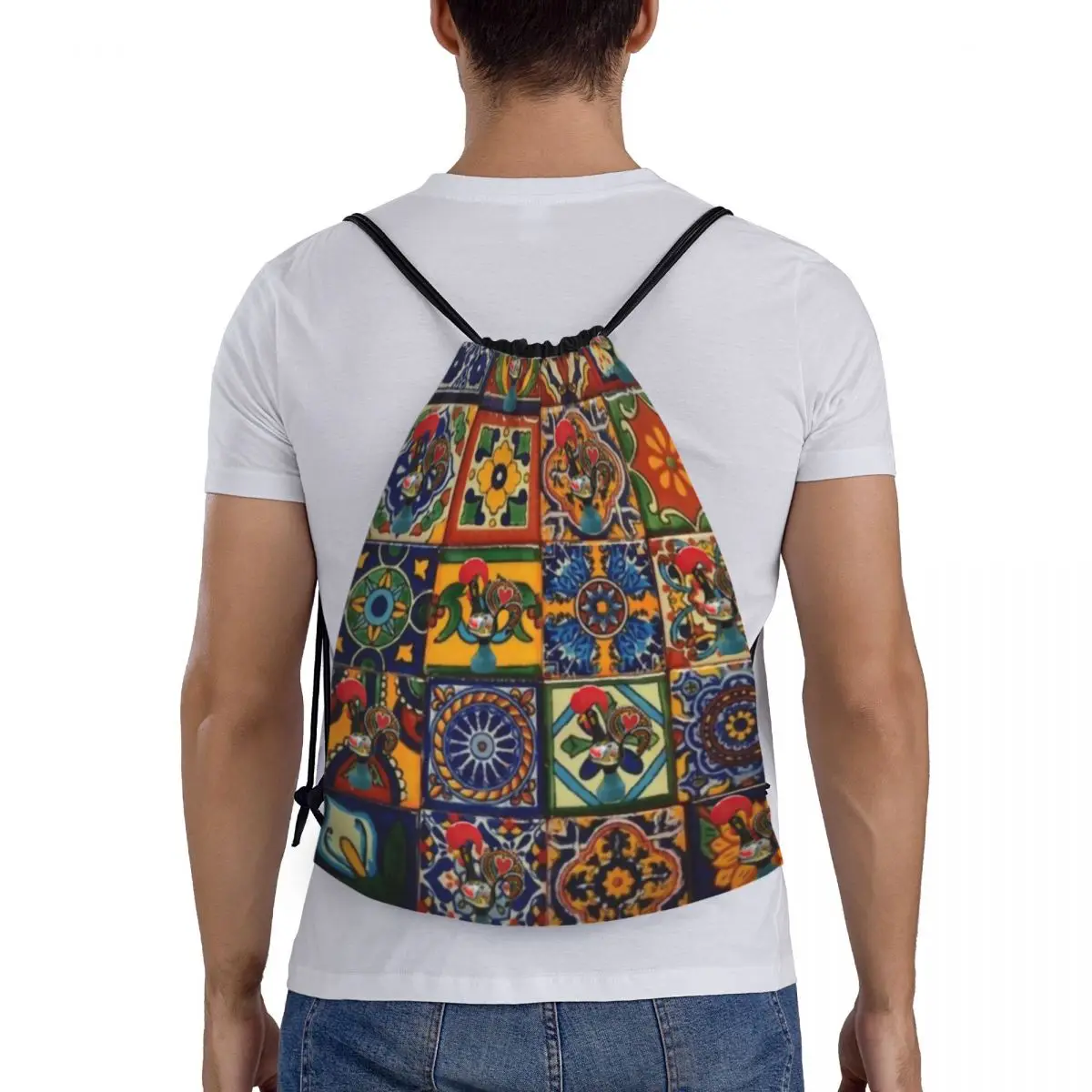 Mochila con cordón para entrenamiento de Yoga para hombre y mujer, morral DE ARTE portugués personalizado para deportes, gimnasio