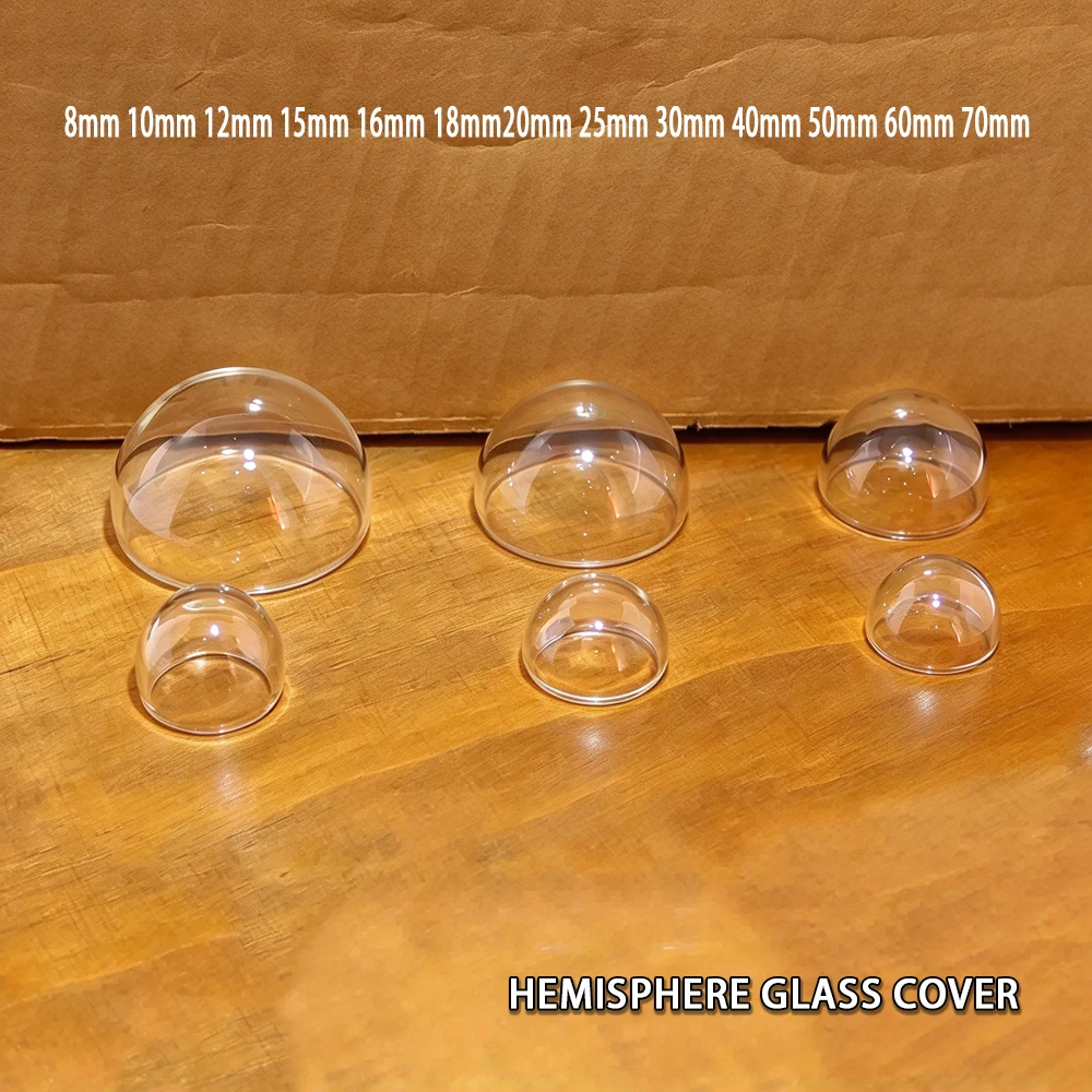 8-70mm Transparent Crystal Hemisphere Dome Cover Clear Half Ball Shell Fillable Ornament Capsule DIY Wedding Craft Accessories