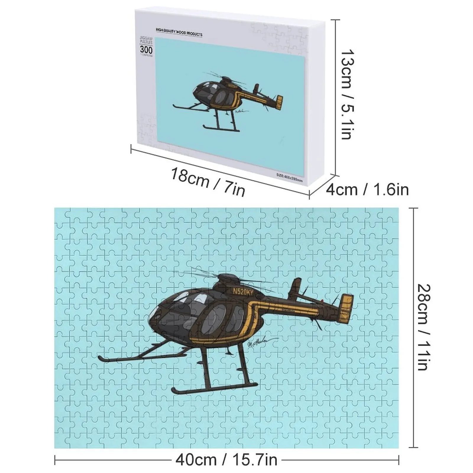 Md 500 notar helicóptero n520ky quebra-cabeça nome brinquedo de madeira personalizado para crianças presente da criança personalizado foto quebra-cabeça