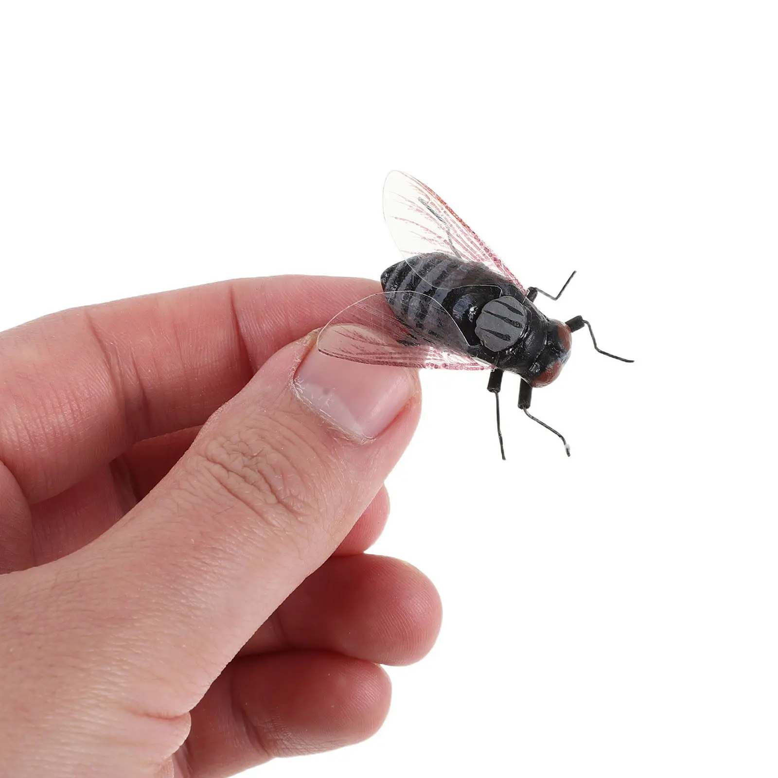 

3Pcs Fake Fly Realistic Educational Insect Teaching Aid Simulated Metal Bug Prank Scary Trick Prop Halloween Fool's Day Party