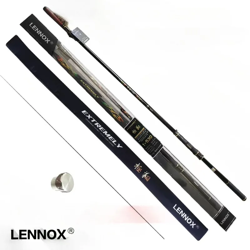 

LENNOX-Rock Fishing Rod Telescopic Sea Fishing Rod Square Guide Ring High Carbon Ultra Light Ultra Soft 5.3m with Spare Rod Tip