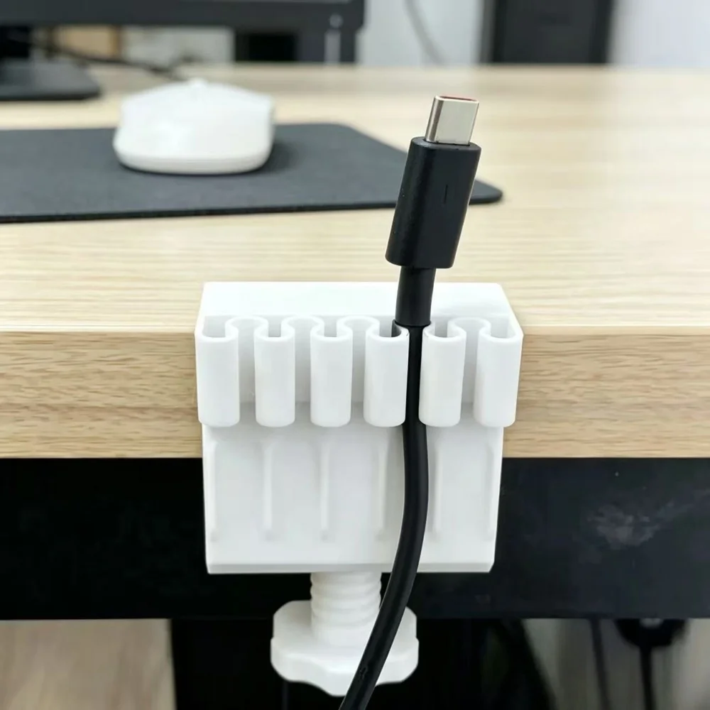 1 Piece 3D Printed Pla Eco-Friendly Material Desktop Traceless Cable Management And Organization Tool Desktop Data Cable Clip