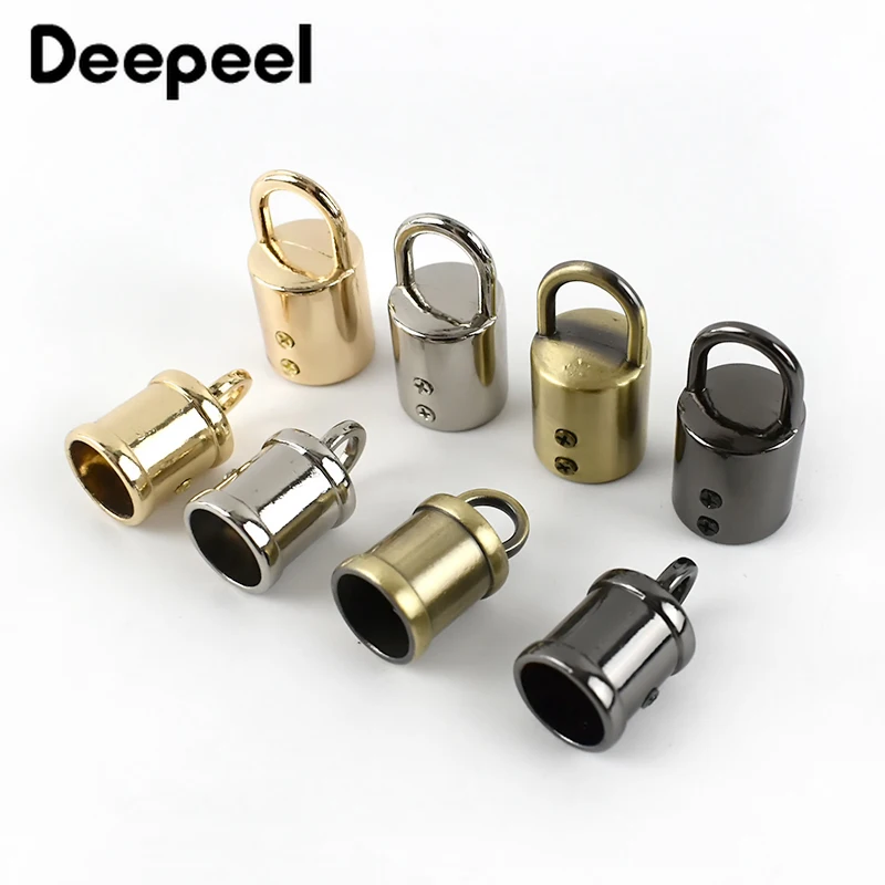 10Pcs Bag Metal Buckles Handbag Strap Lether Rope Cord Lock Tassel Fringe Cap Clasp Connector Hanger Stopper Accessories