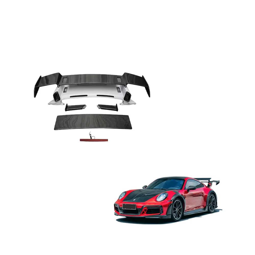 Exterior Accessories 992 Carrera CarreraS Dry Carbon Fiber TKT GTR StreetR Rear Tail Spoiler for Porsche 911 Rear Trunk Spoiler