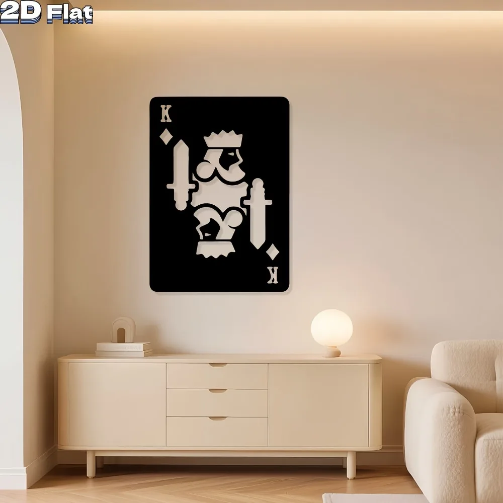 King Diamond Metal Wall Art Rust Resistant Iron Poker Sign Game Room Office Backyard Rustic Hanging Unique Gift Card Player Cave