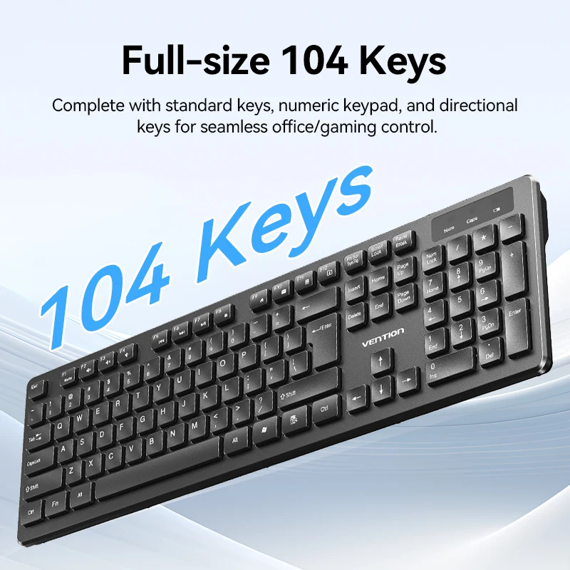 Vention Office Home Wireless Keyboard And Mouse Set Support English Spanish Computer Business Office Gaming Key Mouse Cover Kit
