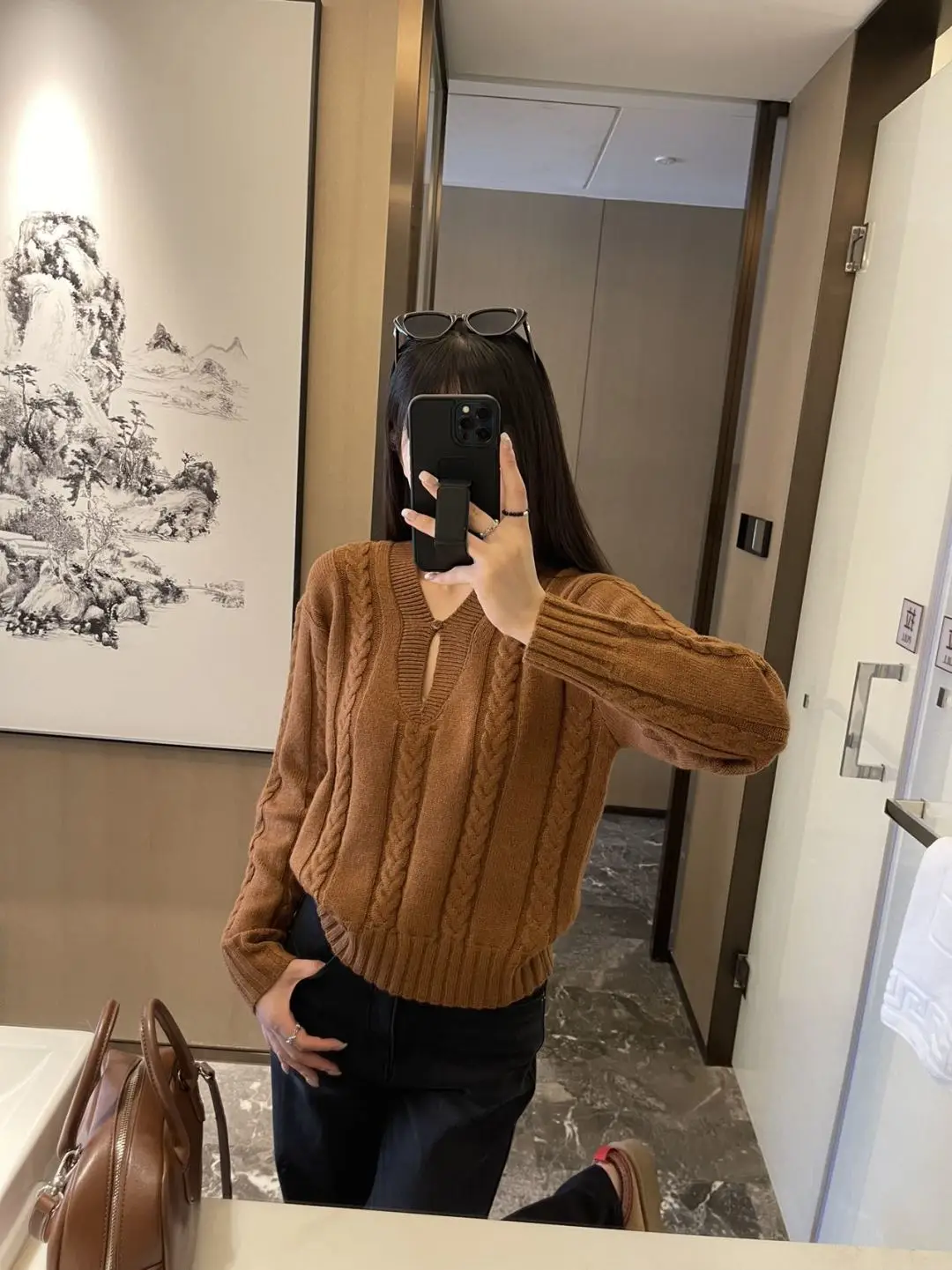 

Корейский вязаный шерстяной свитер с V-образным вырезом и узором «косы», осенне-зимний, женский, свободного кроя, мягкий, теплый, с длинными рукавами