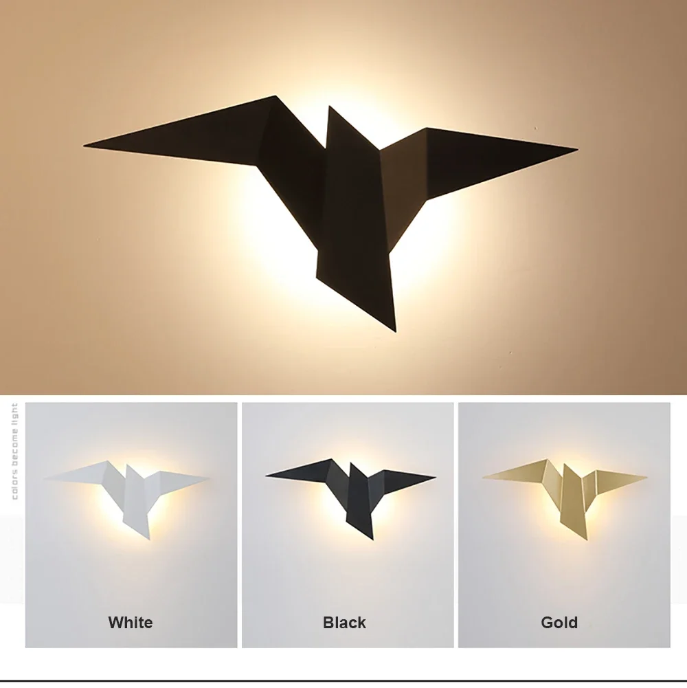 

JOYINLED Origami Bird Lamp Bedroom Decor Wall Light Indoor Modern Lighting Home Stair Bedroom Bedside Light Fixture Wall Lamp