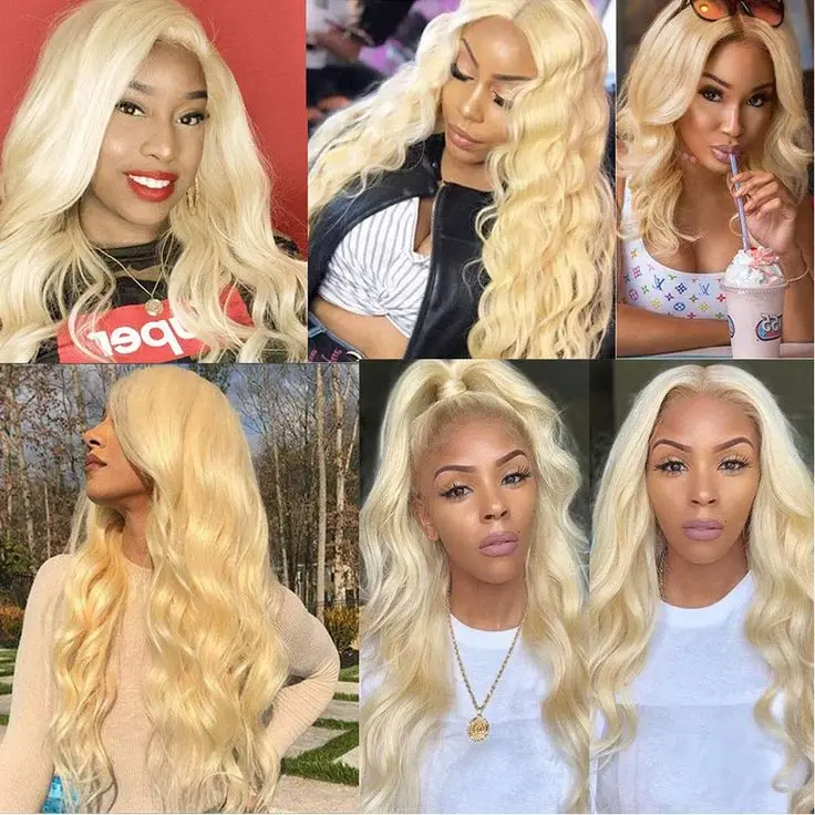 613 Блондинка Объемная волна 13x4 HD Парики из натуральных волос на кружеве спереди 30 дюймов Медовый цвет Парик фронтальной застежки для женщин