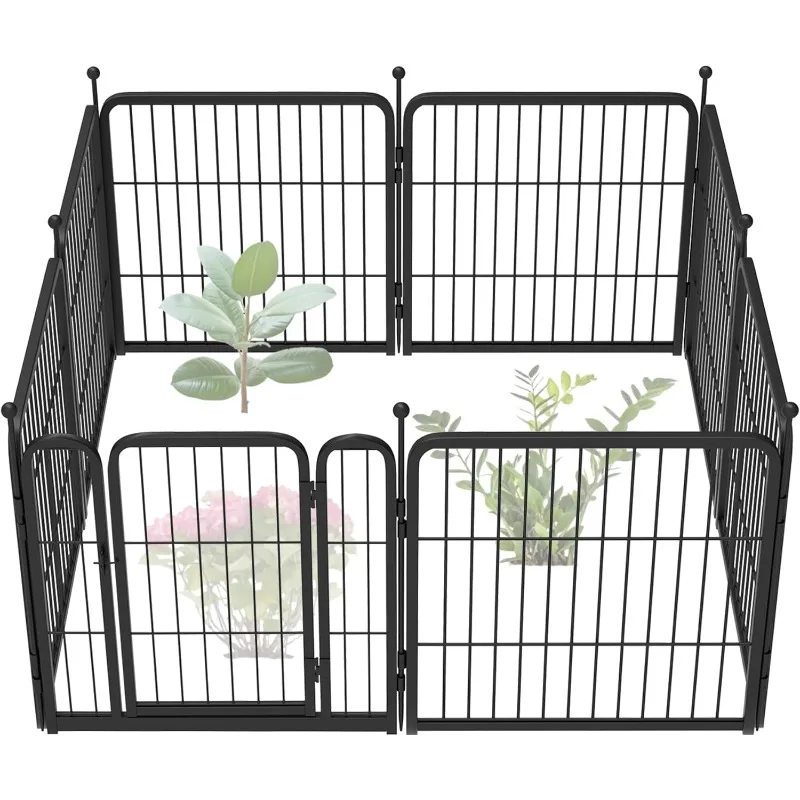 

Garden Fence, Decorative Dog Fence Outdoor for The Yard – Heavy Duty Metal Animal Barrier for Dog and Rabbit, Easy Setup