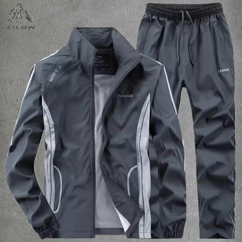 Men\'s Casual Basketball Tracksuit Running Jogging Athletic Sports Set Fitness 2 Pieces Jacket + Sweatpants Football Track Suits