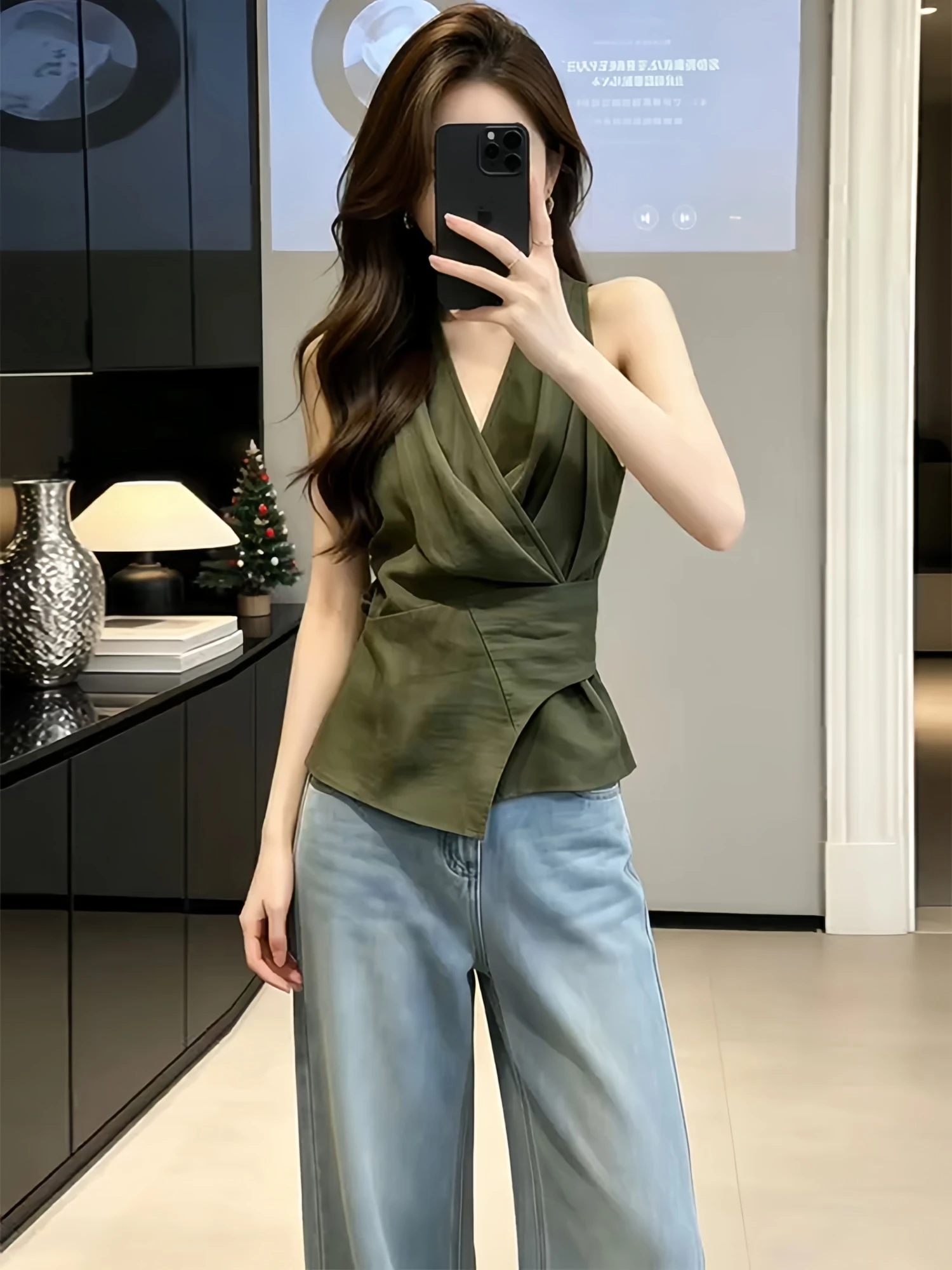 

Retro Style Unique Beautiful Shirt Women's Summer New Artistic Sleeveless Top Asymmetrical Design Breathable Comfortable Skin...