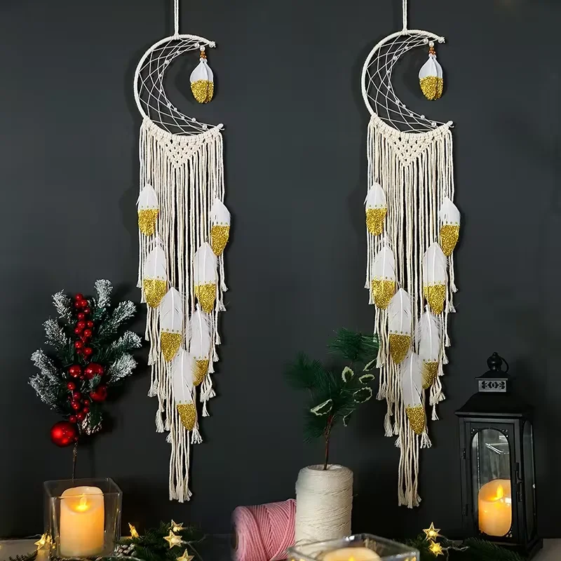 Dream Catchers Boho Home Decor Macrame Handmade Wall Hangings Ramadan Baby Bedroom Nordic Room Kids Nursery Ornament Gift