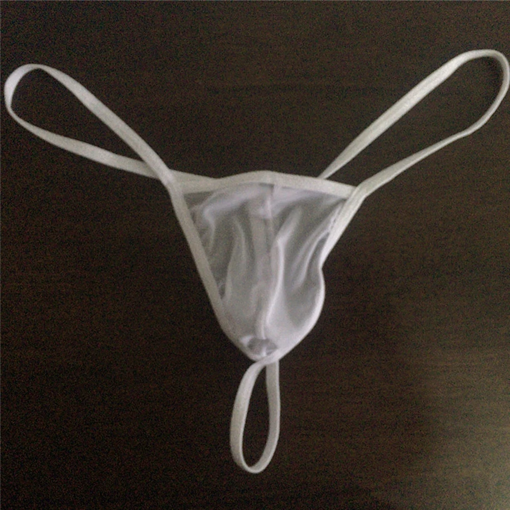 Male See Through G-String Sexy Underwear Elastic Thongs T-Back Briefs Flirt Tease Underpants Scrotum Panties Cock Bulge