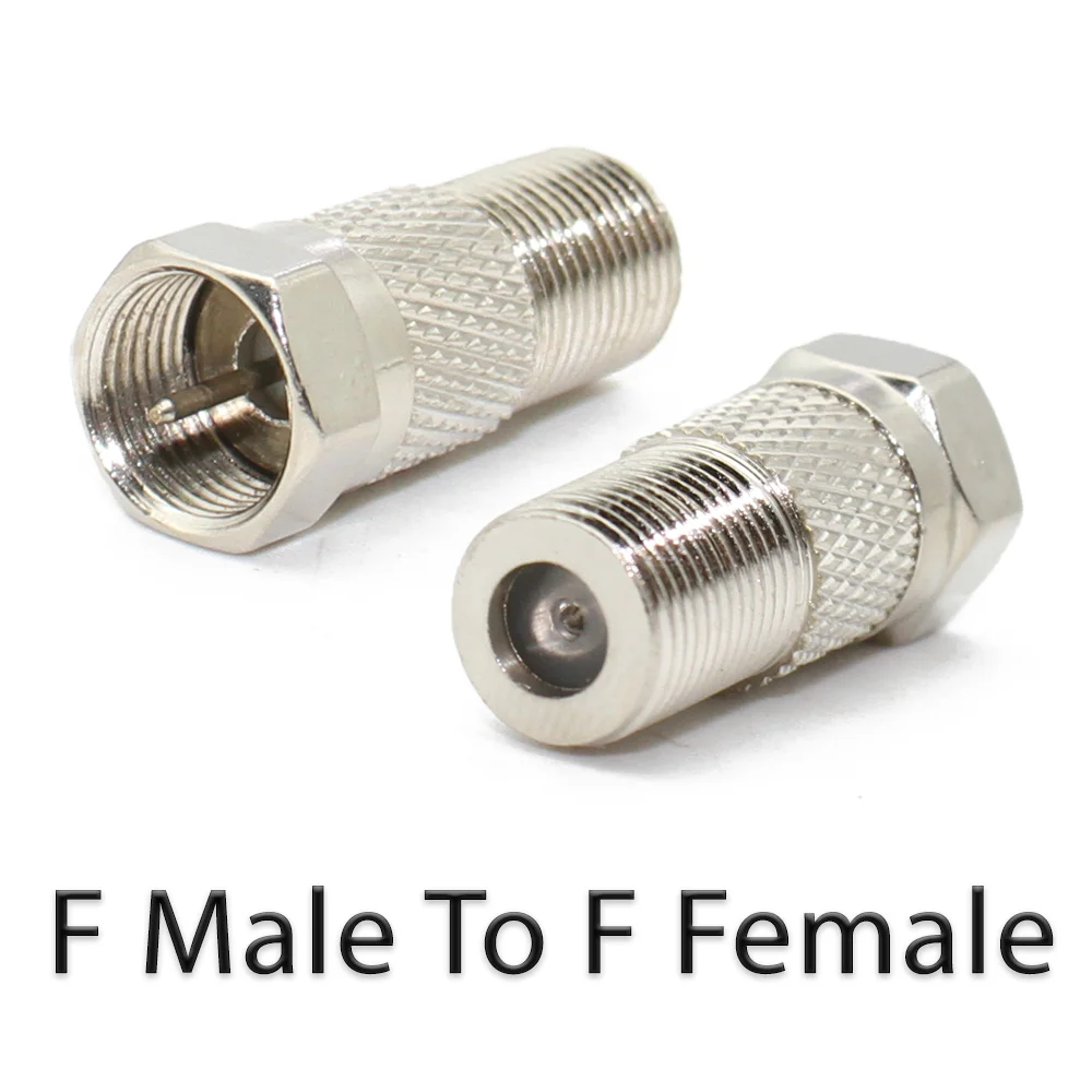 F Type TV Aerial Antenna Adapter Male to Female RF Coaxial Connector 90 Degree Right Angle for Coax Cable