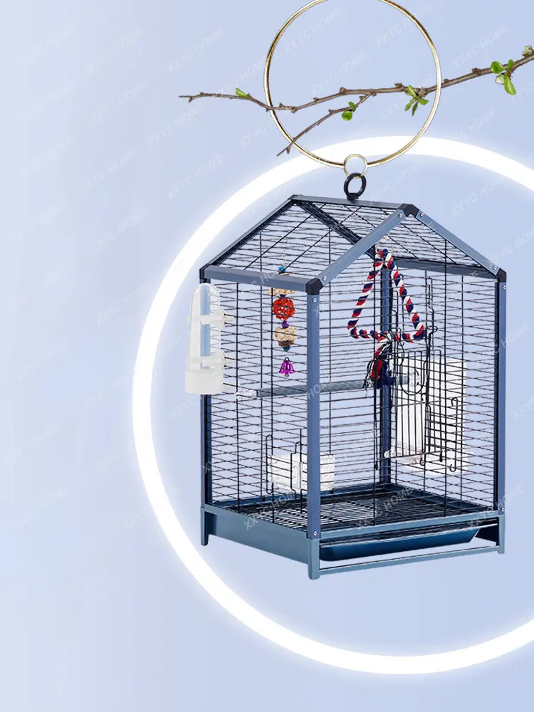 

Bird Cage Parrot Cage Xuanfeng Special Tiger Skin Big Brother Cage New Luxury Boutique Cage Clothes Bird Villa Portable Bird