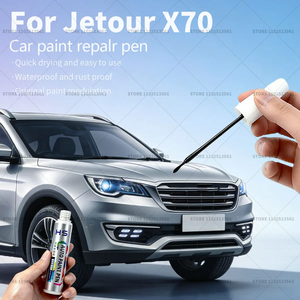 

Car Paint Repair Pen Touch Up Scratch Remover DIY Auto Accessories For Chirey Chery Jetour X70 Red 276 White 268 Gray 519A Blue