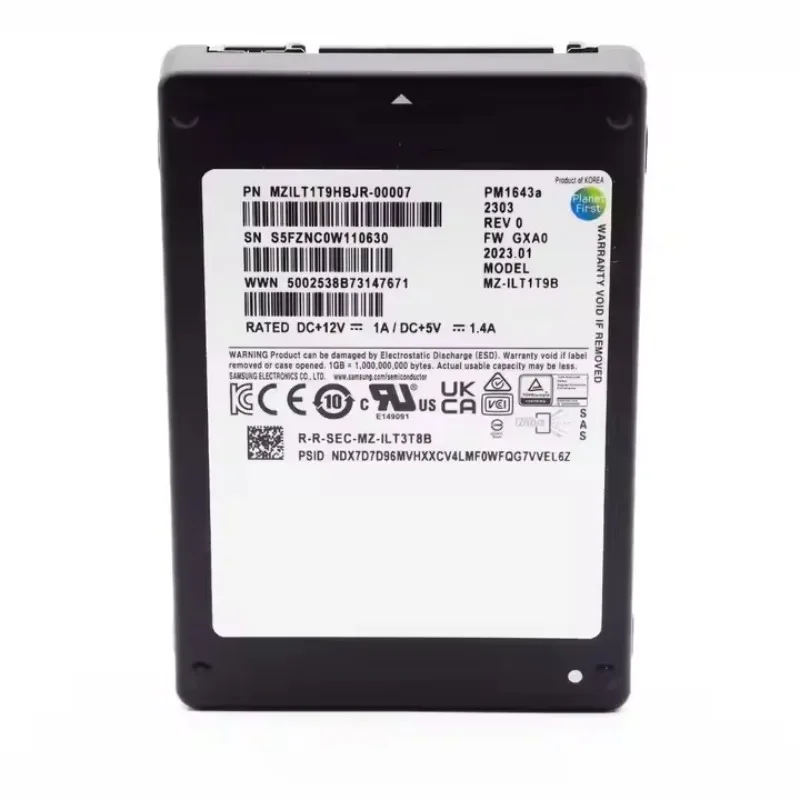 

Mzilt1T9Hbjr-00007 Pm1643A Series 1.92Tb Sas 12Gb/S 2.5-Inch Solid State Drive