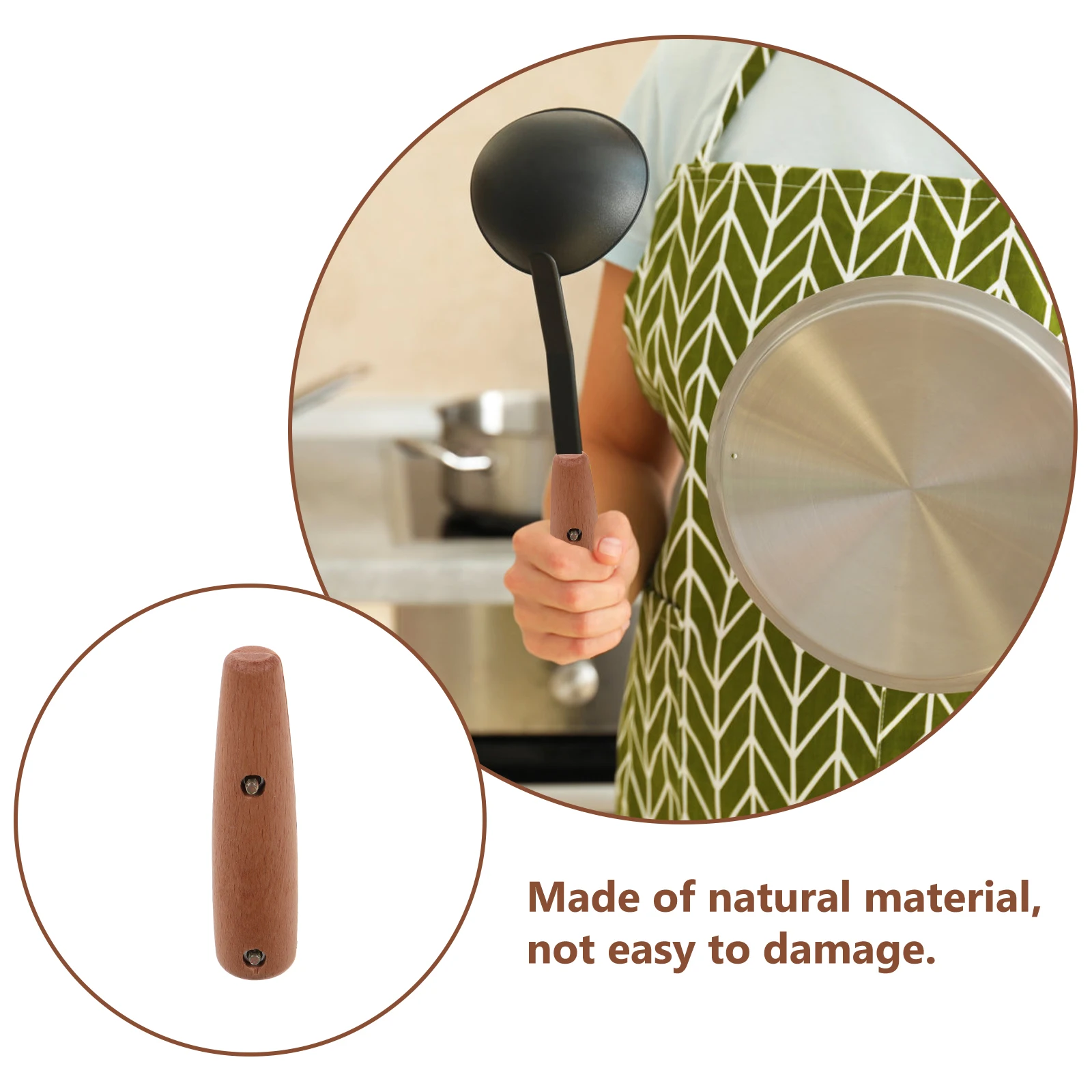 

1 Set Detachable Pan Wooden Heat Resistant For Kitchen Replacement For Frying Pan Utensils Spatula Handles Replacement
