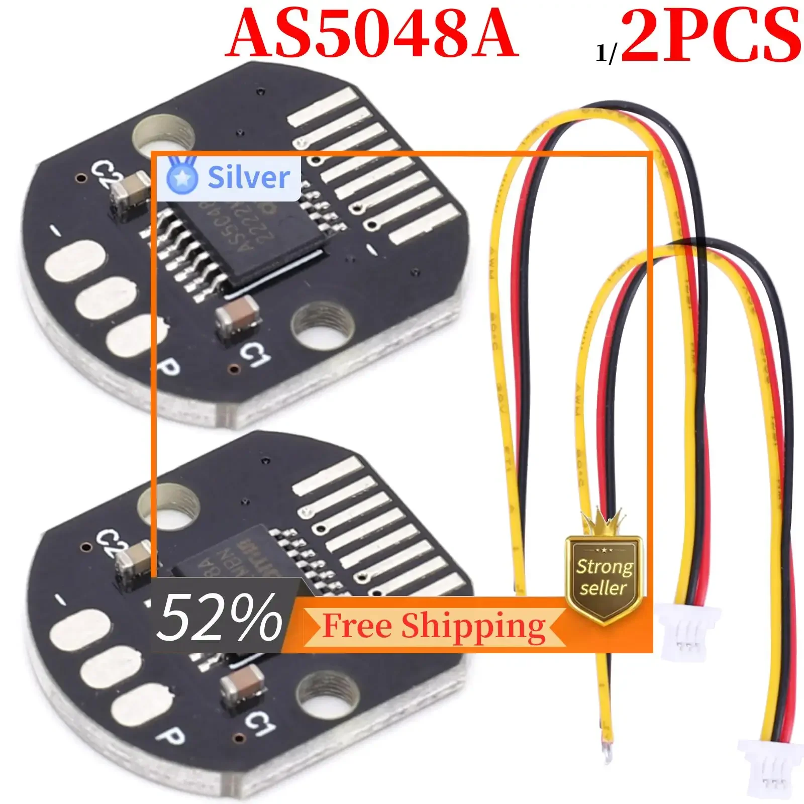 1/2PCS AS5048A Magnetic Encoder PWM/SPI Interface High Precision 14 Bit Brushless Motor AS5048A Encoder SPI/I2C