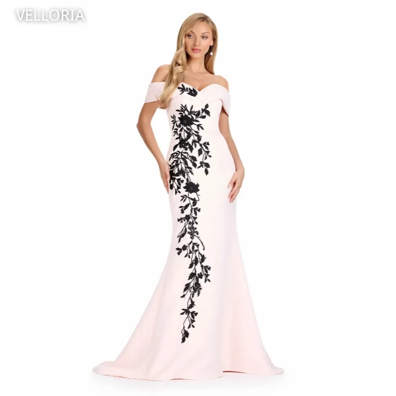 

Pink Satin Evening Dress Sweetheart Sleeveless Formal Occasion Dress Elegant Embroidered Ball Gown Vestdos De Fiesta Customized