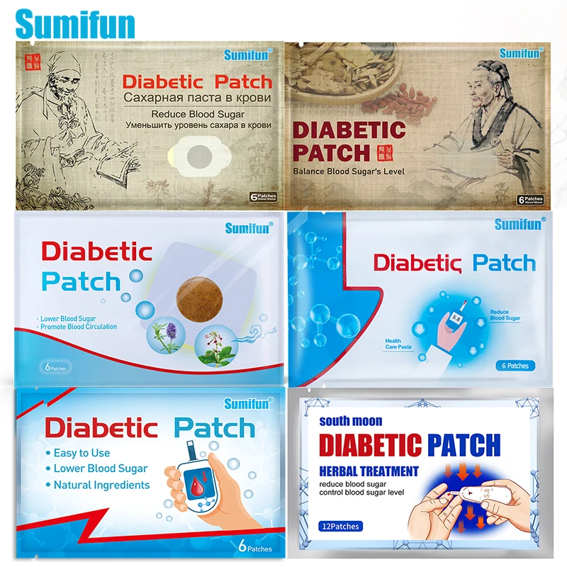 6 Type Diabetes Treatment Patches Stabilizes Blood Sugar Level Diabetes Patch Sticker Balance Blood Glucose Herbal Medicine Cure