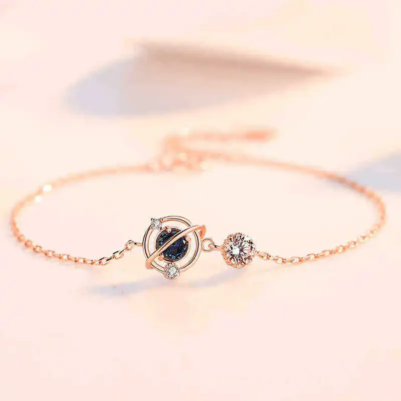 Romantic Planet Charm Bracelet Women Universe Galaxy Solar System Wristband Valentine's Day Gift Fashion Jewelry Accessories