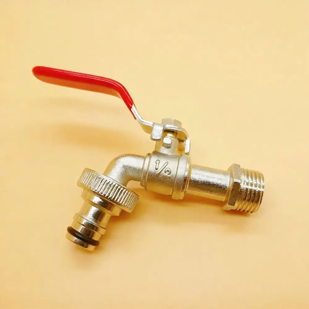 Water Tap Quick Opening Valve Zinc Alloy Outdoor Garden Faucet For Washing Machine Hose Watering Irrigation Car Wash Tool