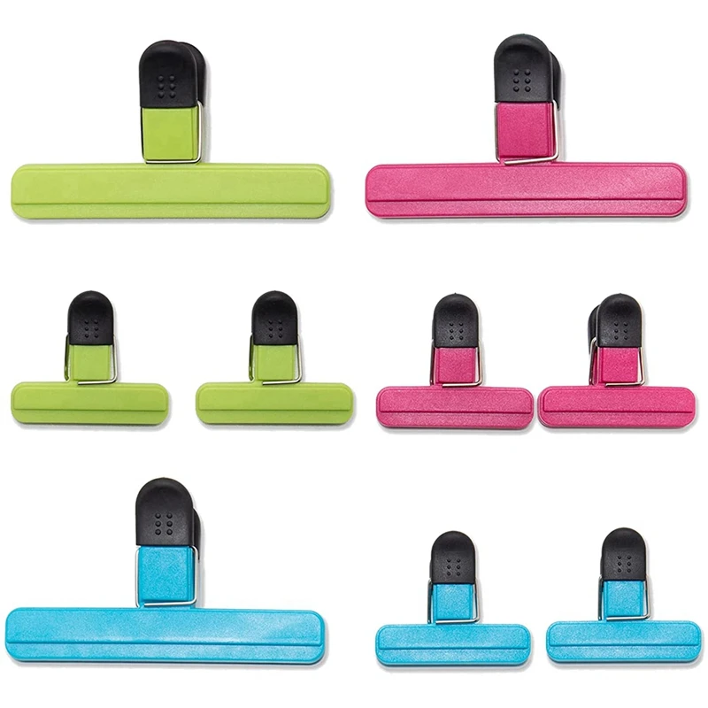 Verschlussklammer, 9er-Pack Splitterklammern, Lebensmittelbeutelklammern (3 große und 6 kleine Größen), Küchenklammern, Versiegelungsclips für Splitterbeutel