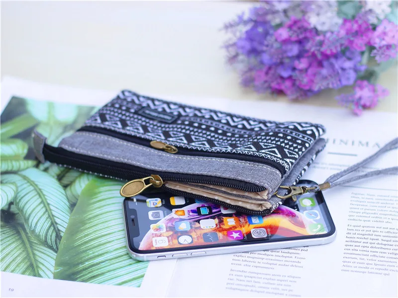Frauen Baumwolle Lange Organizer Brieftasche Damen Geldbörse Weibliche Kupplung Kleine Telefon Tasche Geld Tasche für Kinder Kinder Mädchen Tasche – Detail 4