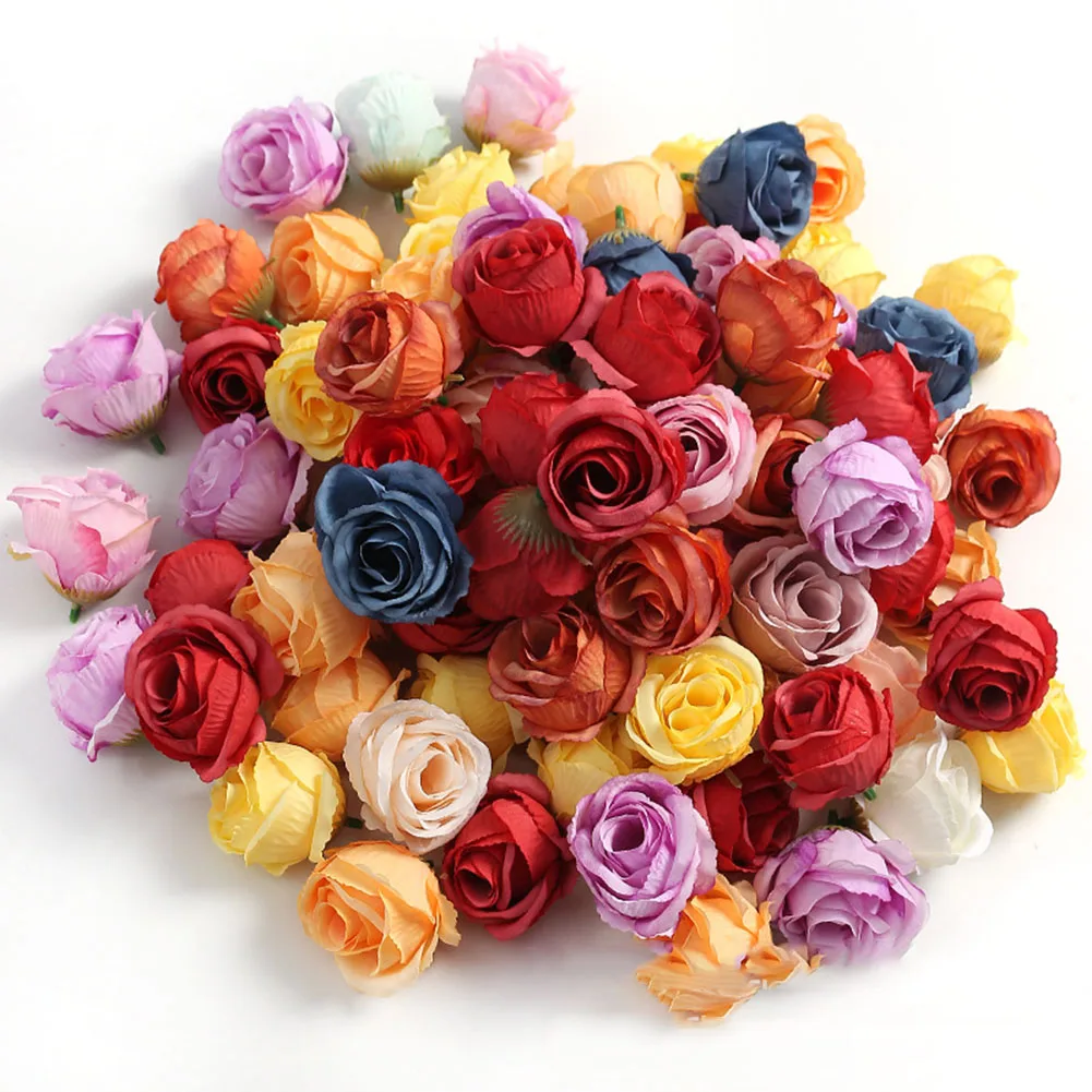 Simulated Small Artificial Flowers Bud Diy Corsage Wrist Flower Accessories Rose Bouquet Fake Flowers Wedding Party Decoration