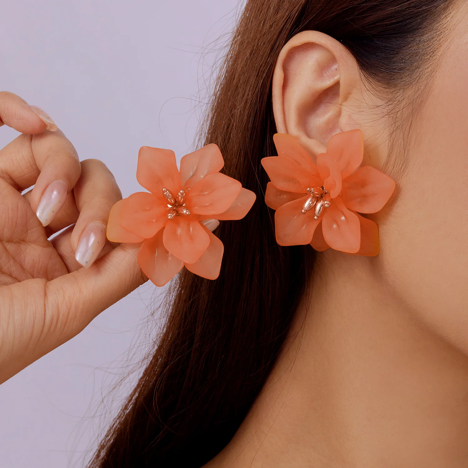 Übertriebene weiße Blumen-Ohrringe für Frauen, trendige Böhmen, bunte Blumen-Ohrstecker, Vintage-Schmuck, Hochzeits-Party-Geschenke – Detail 8