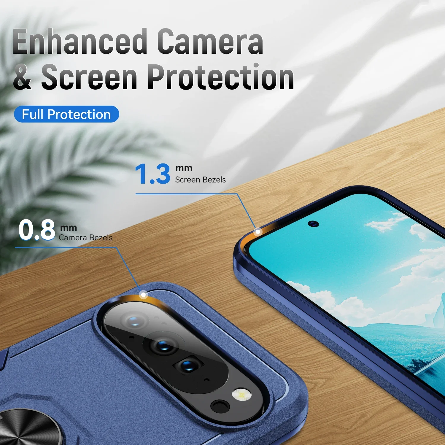 Military Armor Shockproof Phone Case for Google Pixel 10 9 8 7 6 Pro XL A Magnetic Metal Ring Holder Hybrid Bumper Protect Cover