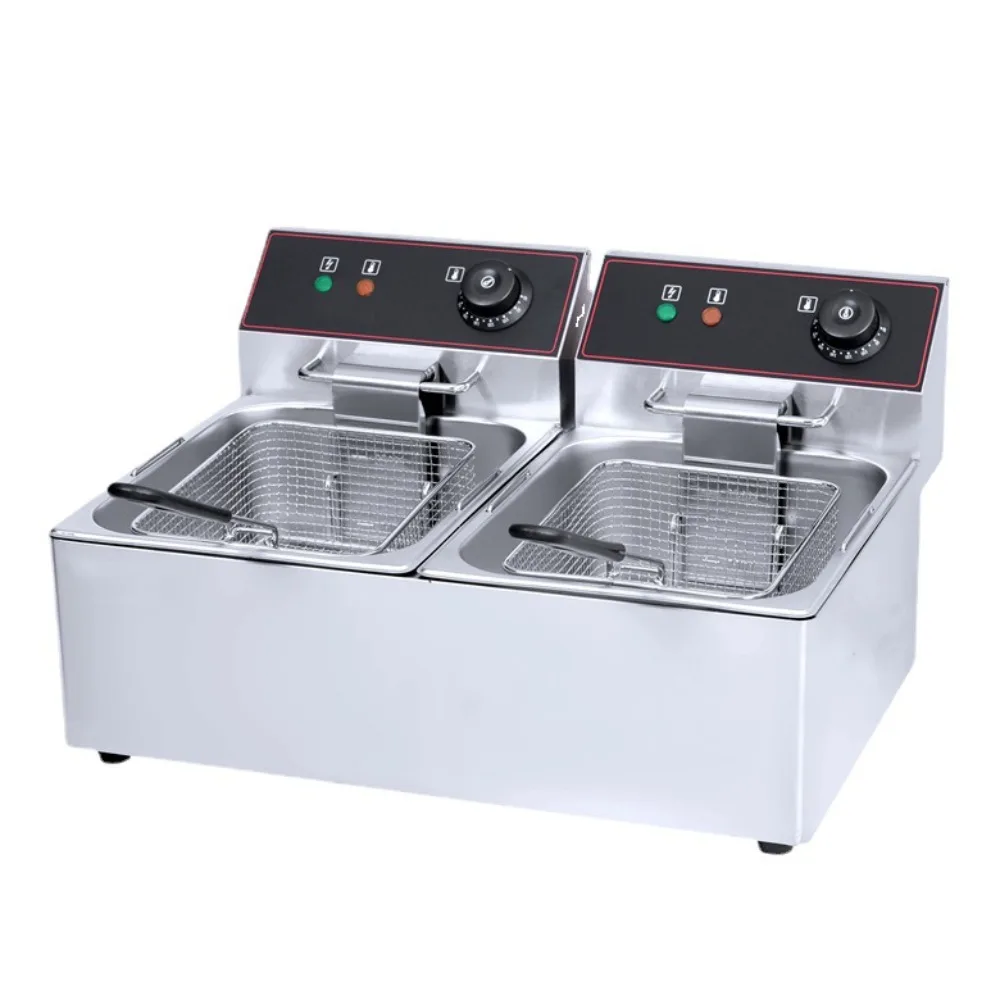 6L single cylinder electric fryer commercial snack L double cylinder deep fryer thickened deep-fried dough sticks chips deep fry