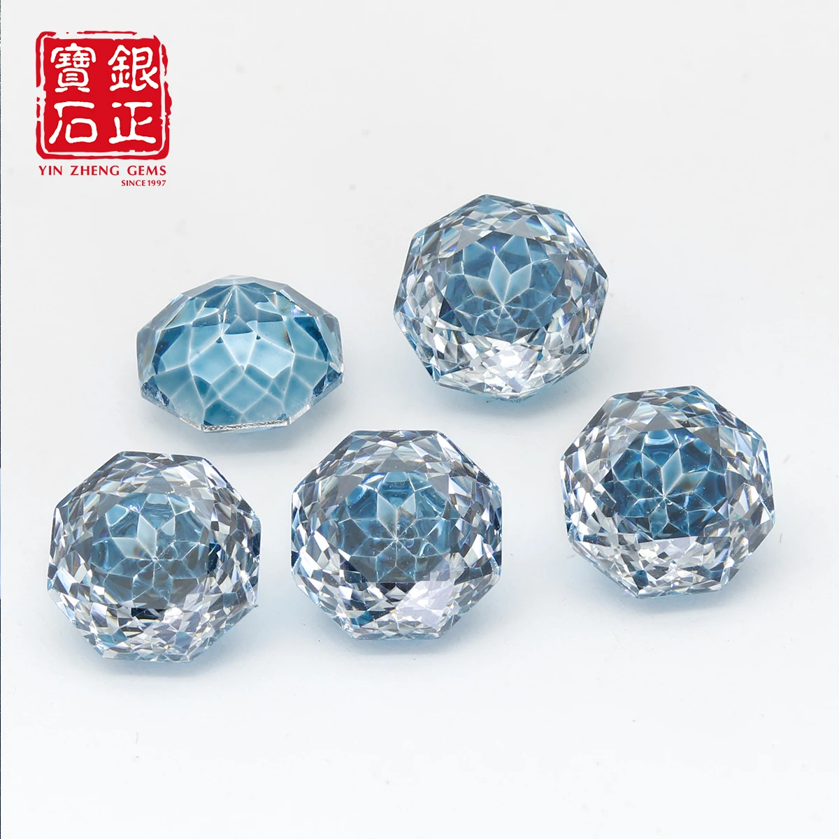 Millennium Rose Cut Blue Color AAAAA Grade Ink Cubic Zirconia Loose Gemstone Lab Grown CZ For Earrings Pendant Making Jewelry