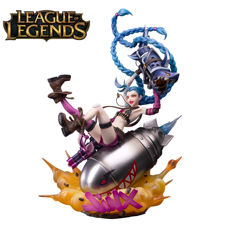 Original Myethos League of Legends Lol Jinx 35CM PVC Anime Action Figure Game Peripheral Series Model Tabletop Ornaments Gifts