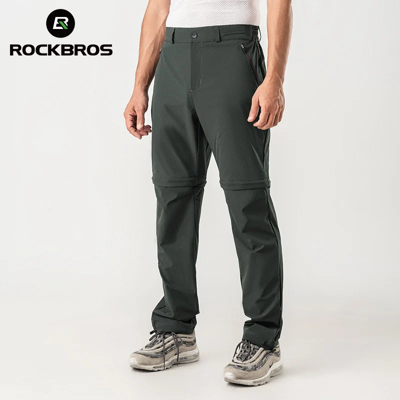 

ROCKBROS Cycling Pants High Elastic Breathable Dual Wear Trousers Detachable 2-Section Pants Men Cycling Outdoor Sports Pants