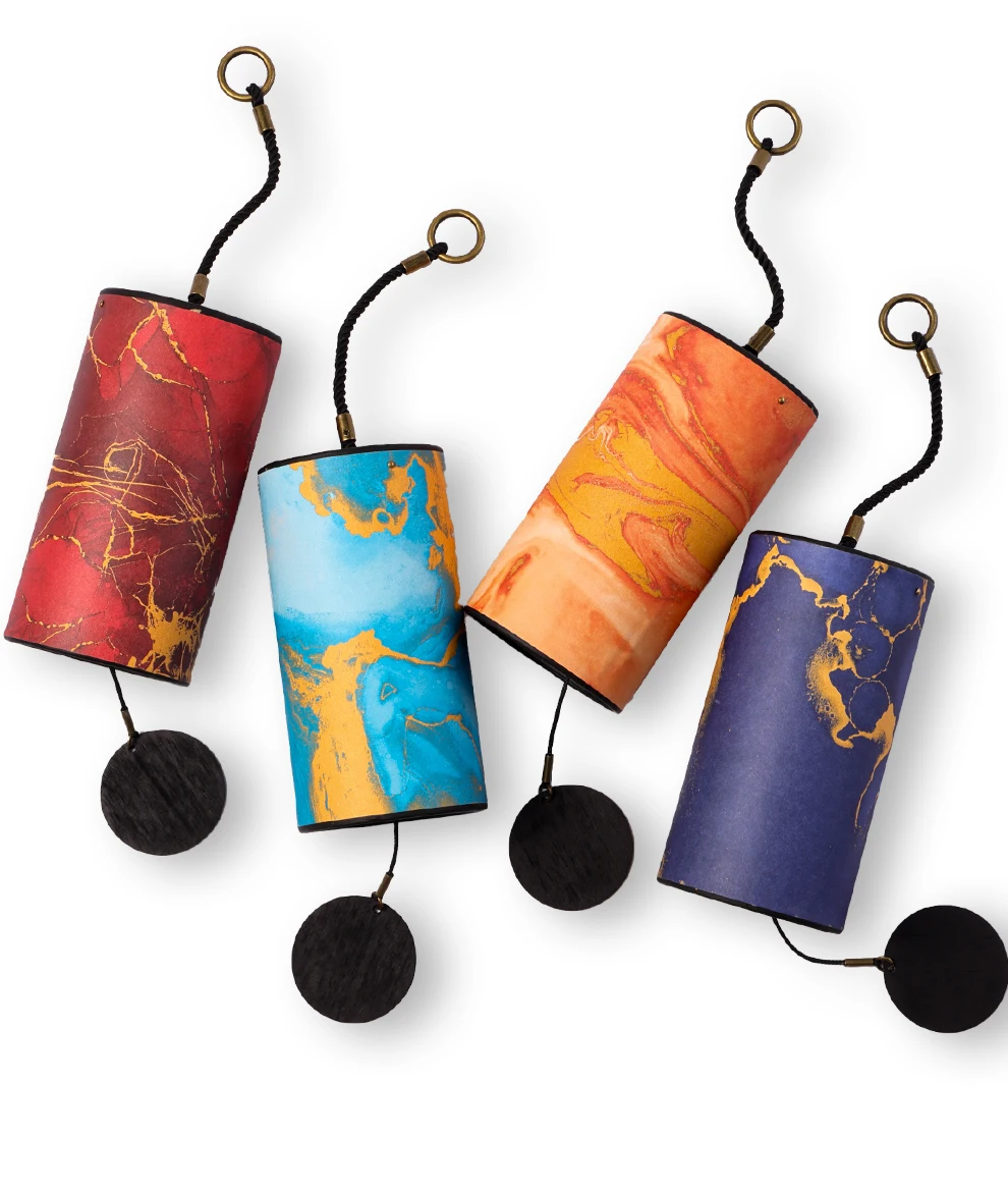 

Hluru бамбуковый колокольчик Furin, 9-стержневой аккорд, изготовленный колокольчик для уличного декора сада, патио, дзен, украшение для дома, медитация