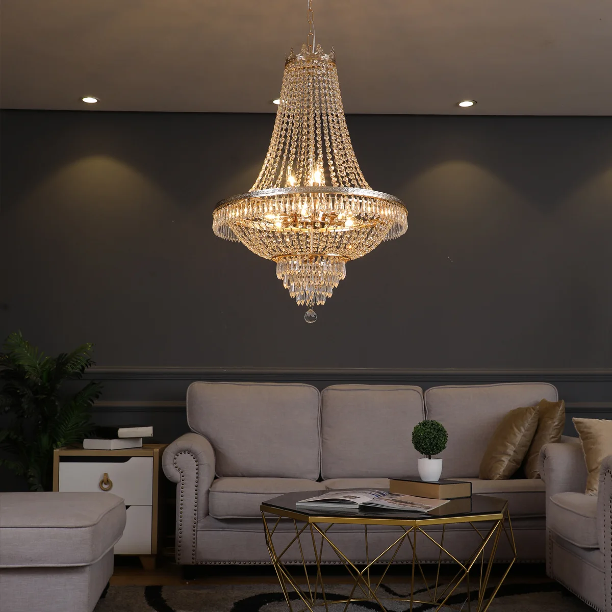 Lampada a sospensione a LED di lusso per soggiorno lampadario di cristallo Hotel Lobby Villa scala a soffitto alto lampadario in stile europeo