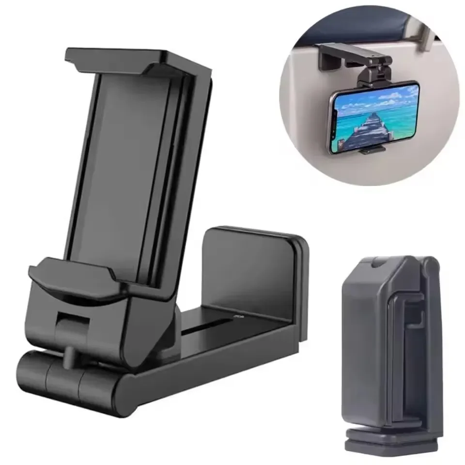 

Airplane Mobile Phone Holder Travel Portable Phone Mount Flight Seat Desk Selfie Holding 360° Rotating Collapsable Lazy Stands